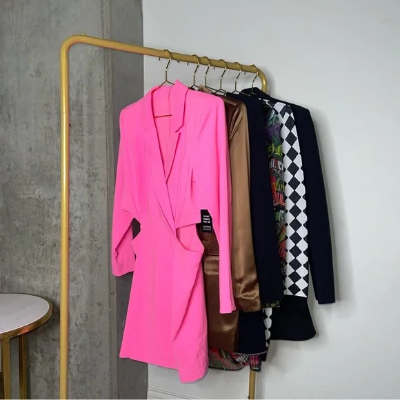 Express Pink Cutout Mini Blazer Long Sleeve Barbie Dress - Picture 11 of 17